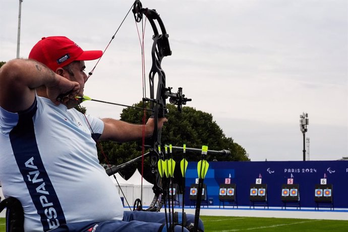 Fernando Galé, en la competición de tiro con arco compuesto de Paris 2024