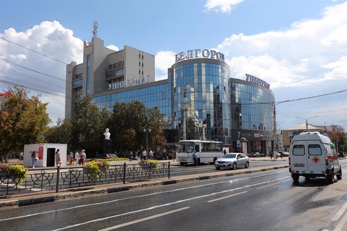 Vista de una calle en la ciudad rusa de Bélgorod