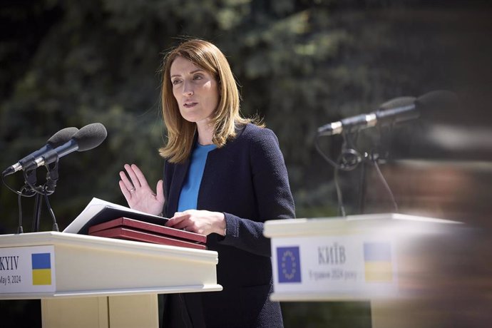 Archivo - La presidenta del Parlamento Europeo, Roberta Metsola, en una imagen de archivo