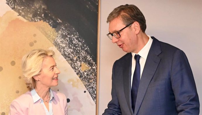 Ursula von der Leyen y Aleksandar Vucic