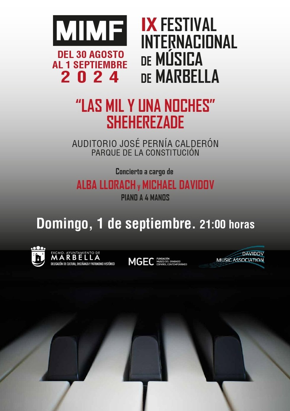 Un concierto de piano a cuatro manos de Llorach y Davidov clausura el Festival Internacional de Música de Marbella