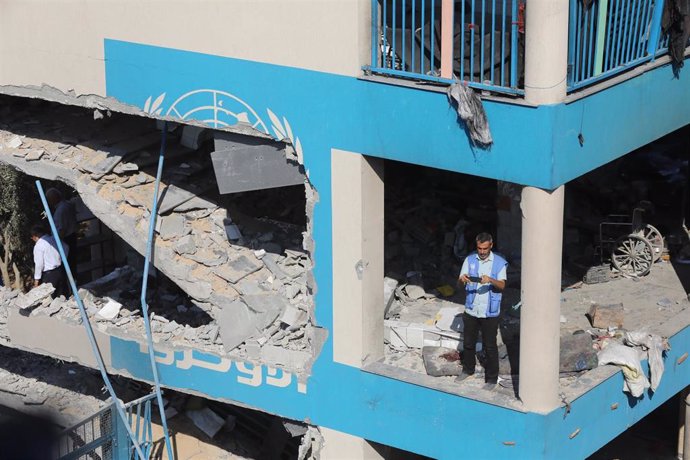 Archivo - Ataque de Israel a una instalación de la UNRWA en Gaza 