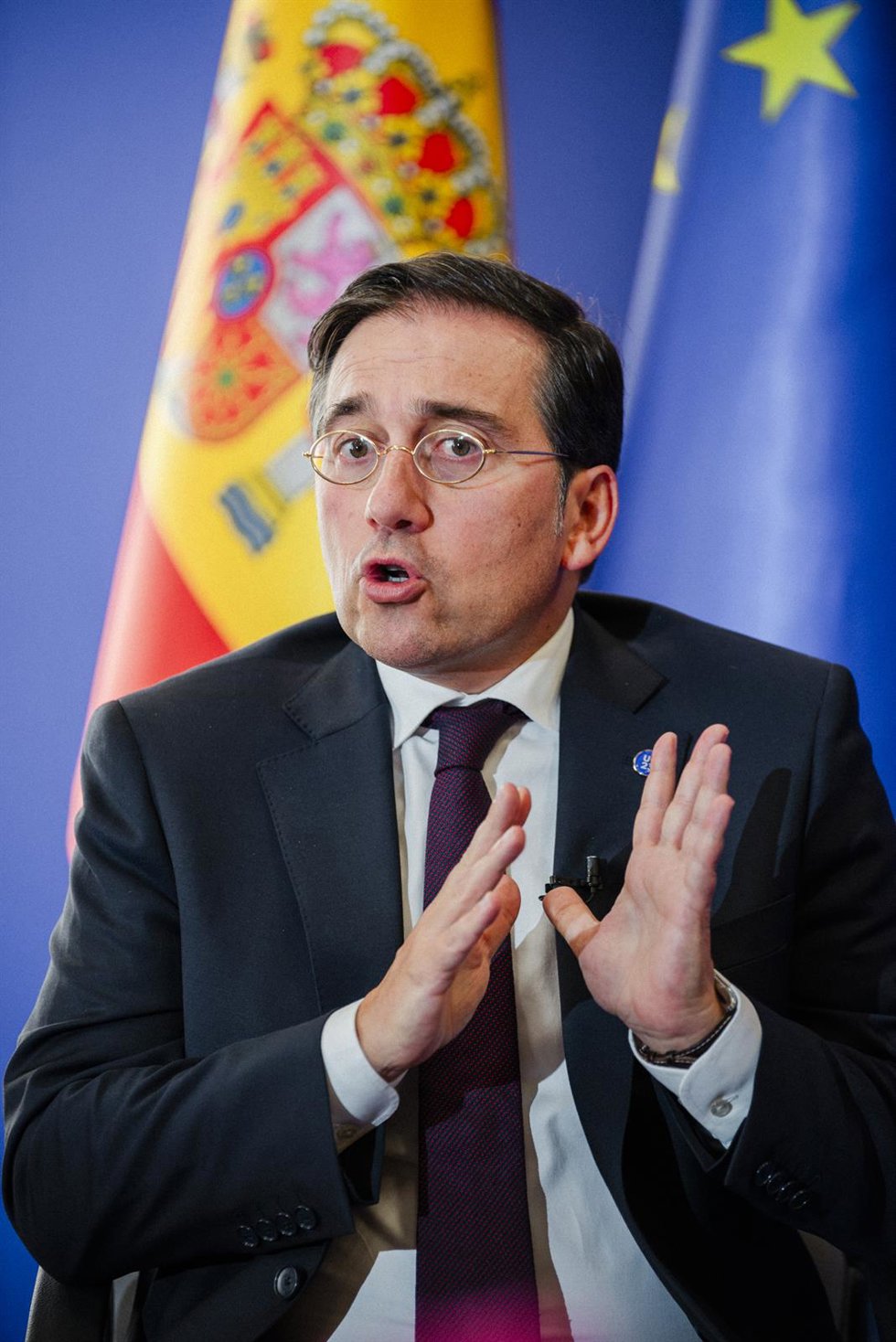 Archivo - El ministro de Asuntos Exteriores, Unión Europea y Cooperación en funciones, José Manuel Albares, durante una entrevista para Europa Press, en la fábrica de Armas de Toledo, a 31 de agosto de 2023, en Toledo, Castilla-La Mancha (España). José 