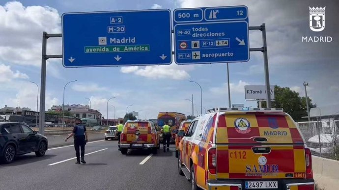 Accidente en la A-2, en Madrid