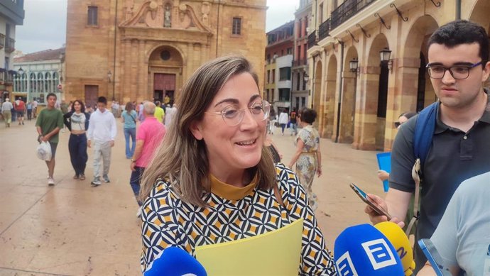 Archivo - La portavoz del Grupo Municipal de Vox en Oviedo, Sonsoles Peralta.