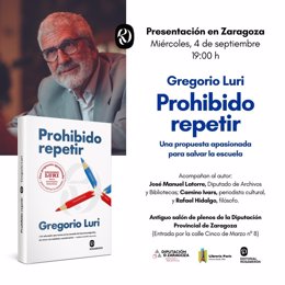 Presentación del libro de Gregorio Luri en el ciclo de la DPZ 'Conversaciones con encanto'