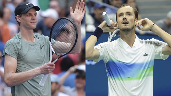 Jannik Sinner y Daniil Medvedev, en el US Open.