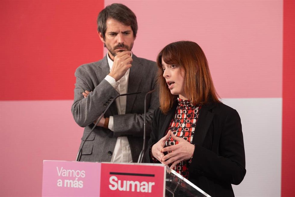 Archivo - La portavoz de Feminismos, Igualdad y Derechos LGTBI+, Elizabeth Duval, durante una rueda de prensa, en el Espacio Rastro, a 18 de marzo de 2024, en Madrid (España).