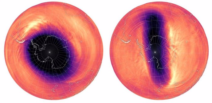 Cambios en la temperatura de la estratosfera de la Antártida