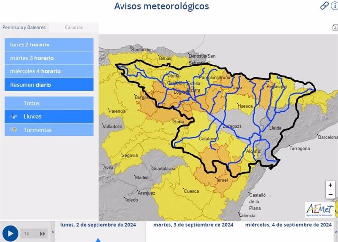 La CHE intensifica la vigilancia ante posibles crecidas de barrancos y cauces menores en la cuenca del Ebro