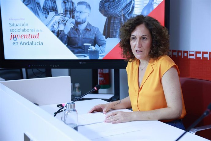 La secretaria general de CCOO de Andalucía, Nuria López, en una imagen de archivo.