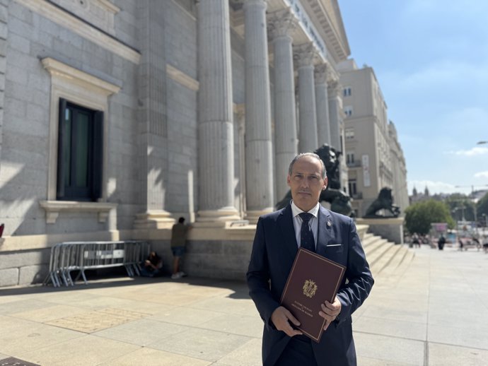 Eugenio Ribón, decano del Ilustre Colegio de la Abogacía de Madrid (ICAM) a las puertas del Congreso de los Diputados