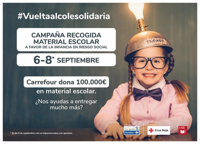 Cartel de la campaña de recogida de material escolar.