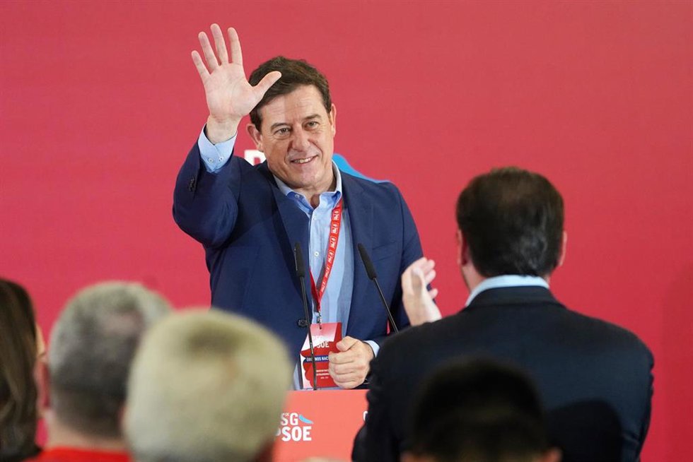 Archivo - El secretario general electo del PSdeG, José Ramón Gómez Besteiro, durante el congreso del PSdeG, a 28 de abril de 2024, en Santiago de Compostela, A Coruña, Galicia (España). El PSdeG ha celebrado hoy su congreso extraordinario en el que se h
