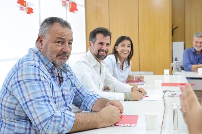 El secretario general del PSCyL, Luis Tudanca, en la Ejecutiva del partido