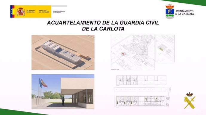 Proyecto del futuro acuartelamiento de la Guardia Civil en La Carlota.