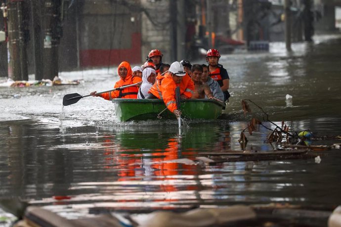 Archivo - Imagen de archivo de las inundaciones por las fuertes lluvias en Filipinas.  