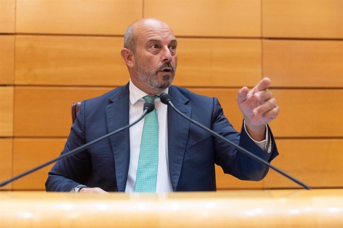 El presidente del Senado, Pedro Rollán, durante un pleno en el Senado, a 4 de septiembre de 2024, en Madrid (España).