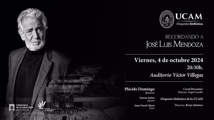 Cartel de la Gran Gala Lírica que se celebrará el 4 de octubre en el Auditorio Víctor Villegas de Murcia en memoria del fundador de la Universidad Católica