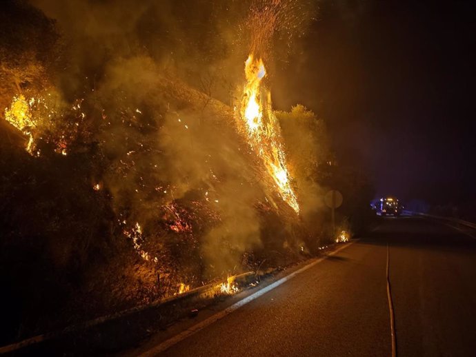 Incendio en Guadiaro, en San Roque.