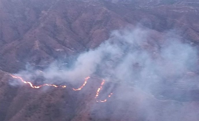 Zona montañosa de Peña Escrita donde se declaró el incendio, en imagen de archivo