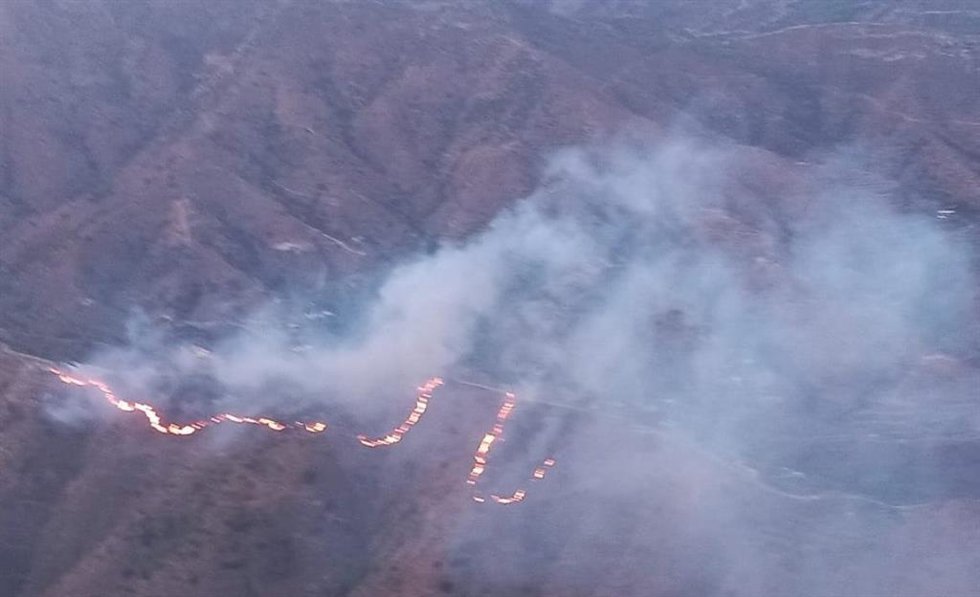 Zona montañosa de Peña Escrita donde se declaró el incendio, en imagen de archivo