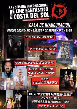 Cartel de la inauguración de la XXV Semana Internacional de Cine Fantástico de la Costa del Sol de Estepona