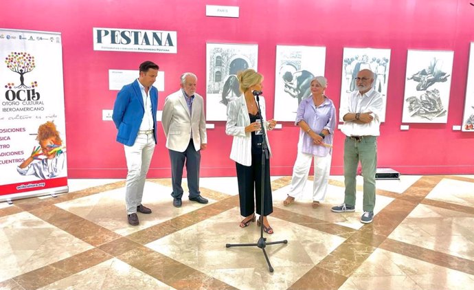 Inauguración en Huelva de la exposición de Baldomero Pestana.