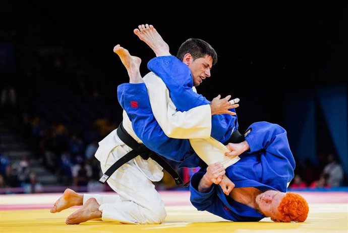 Daniel Gavilán durante el judo de los Juegos Paralímpicos de París