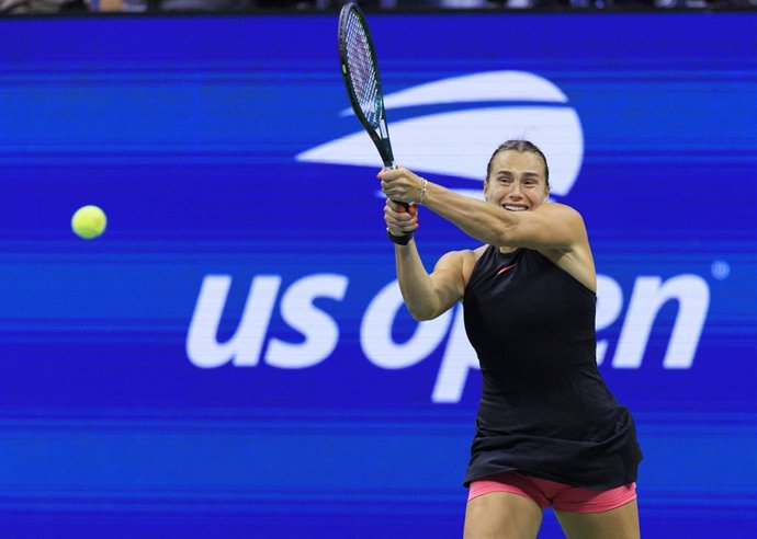 La tenista bielorrusa Aryna Sabalenka durante un partido en el US Open.