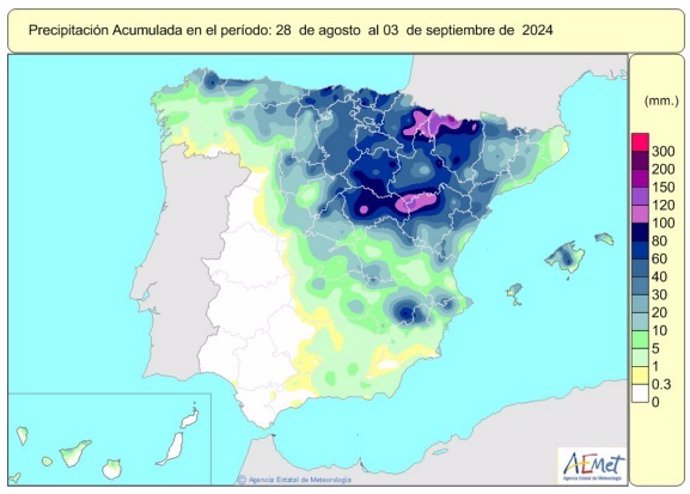 Las lluvias acumuladas desde octubre están un 5% por encima de su valor tras las tormentas de la semana pasada.