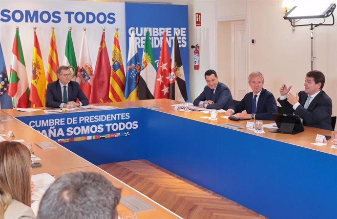 El presidente de la Junta, Alfonso Fernández Mañueco, durante la Cumbre de Presidentes del PP