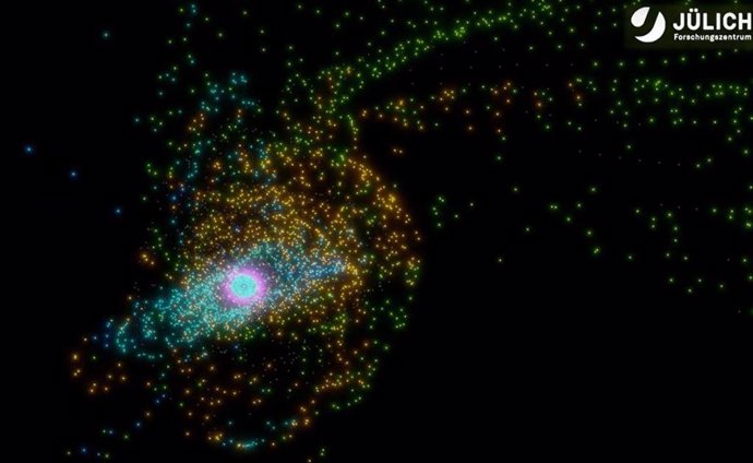 Un segmento de una simulación por computadora muestra los efectos del paso de una estrella por nuestro sistema solar.