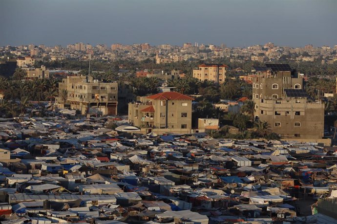 Edificaciones en Deir al Balá, en la Franja de Gaza