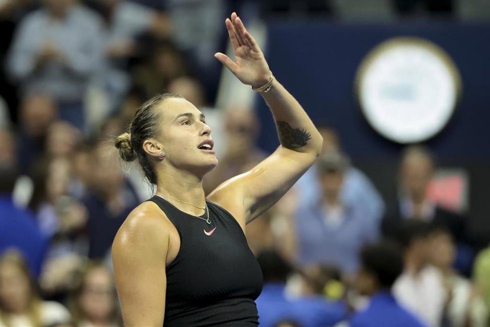 La bielorrusa Aryna Sabalenka vence en el US Open 2024.