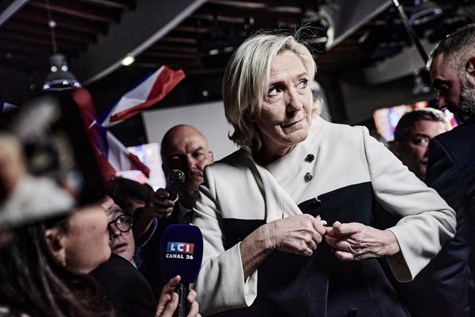 Archivo - Marine Le Pen, dirigente de Agrupación Nacional en Francia