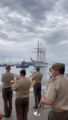 Llegada del buque Juan Sebastián de Elcano a Barcelona (Catalunya), con motivo de la Copa América de Vela, a 8 de septiembre de 2024