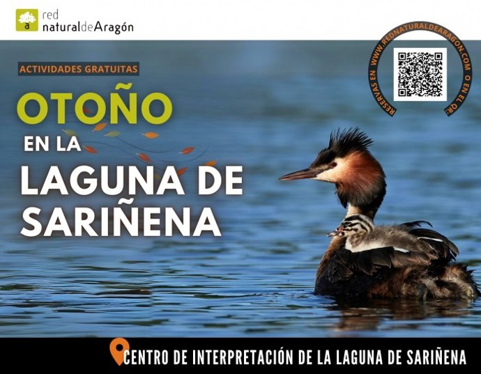 Cartel de las actividades en la laguna de Sariñena.