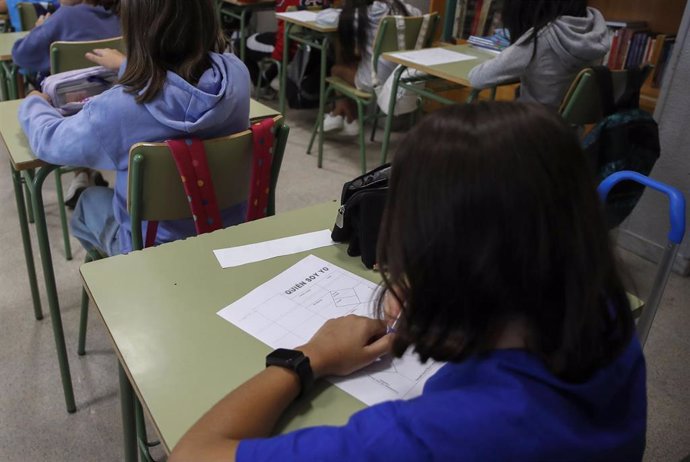 Un alumno en un colegio de Castilla y León.