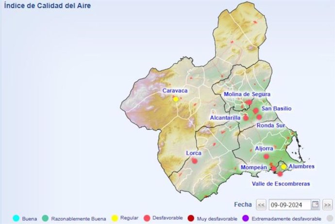 ;Apa Que Muestra La Situación De Las Estaciones De La Red De Calidad Del Aire