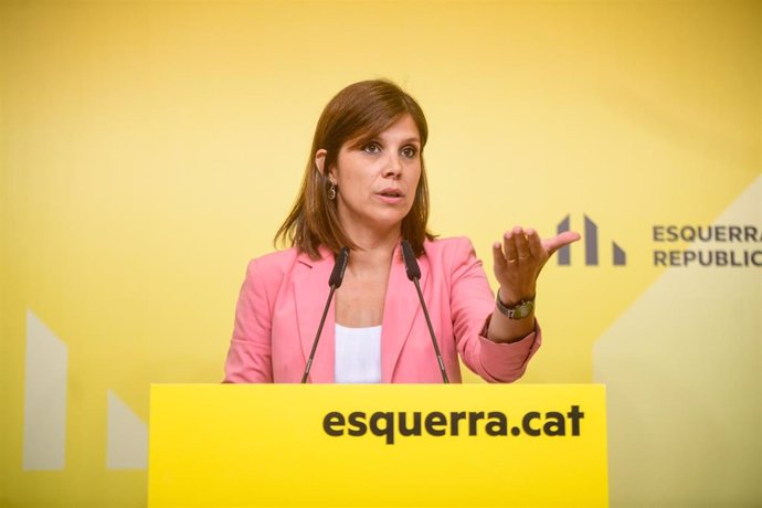 La secretaria general adjunta de ERC, Marta Vilalta, en rueda de prensa en la sede del partido en Barcelona (Catalunya), a 9 de septiembre de 2024