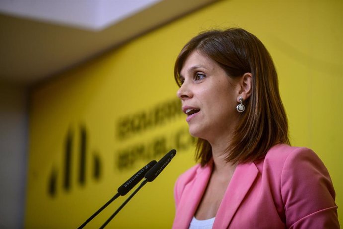 La secretaria general adjunta de ERC, Marta Vilalta, en rueda de prensa desde la sede del partido en Barcelona (Catalunya), a 9 de septiembre de 2024