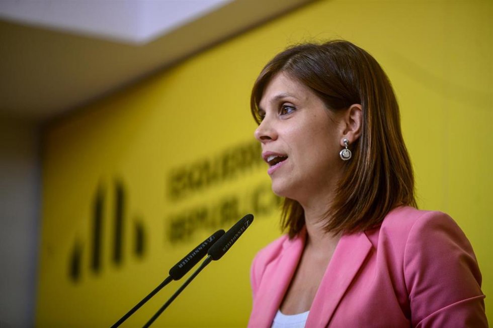 La secretaria general adjunta de ERC, Marta Vilalta, en rueda de prensa desde la sede del partido en Barcelona (Catalunya), a 9 de septiembre de 2024