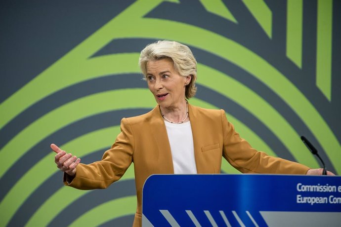 04 September 2024, Belgium, Brussels: President of the European Commission Ursula von der Leyen, speaks during a press conference on the publication of the final report of the Strategic Dialogue on the Future of EU Agriculture. 