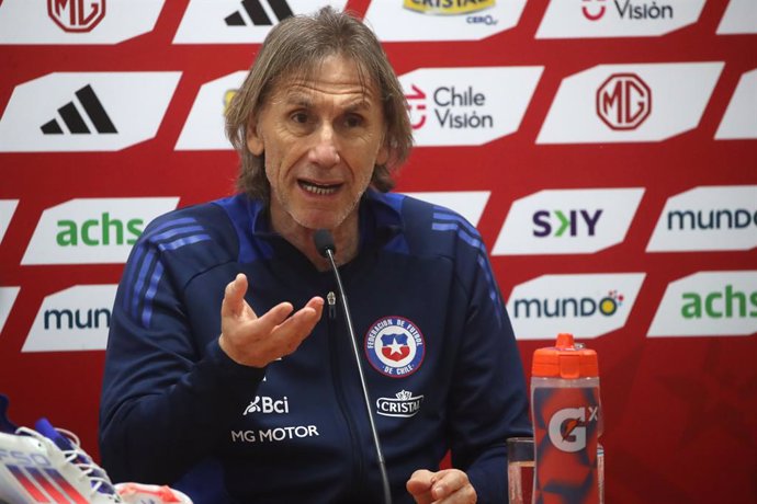 Futbol, Conferencia de prensa Ricardo Gareca. El entrenador de la seleccion de Chile Ricardo Gareca habla con la prensa en el Estadio Nacional. Santiago, Chile. 09/09/2024 Jonnathan Oyarzun/Photosport  Football, Press media Ricardo Gareca. Chile’s head