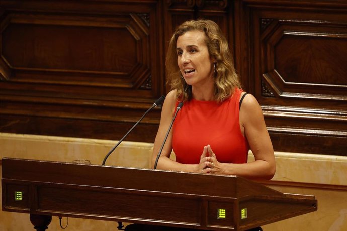 Archivo - La diputada de la CUP en el Parlament de Catalunya, Laia Estrada, interviene durante el pleno del debate de investidura, en el Parlament de Catalunya, a 8 de agosto de 2024, en Barcelona, Catalunya