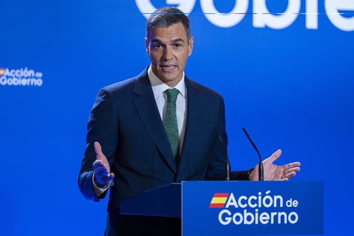 September 4, 2024, Madrid, Spain: Pedro Sanchez, Spanish Prime Minister and General Secretary of the Spanish Socialist Workers' Party (PSOE), seen speaking during an institutional act at Cervantes Institute.