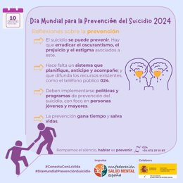 Cartel de la Confederación de Salud Mental de España por el Día Mundial para la Prevención del Suicidio, que se conmemora el 10 de septiembre