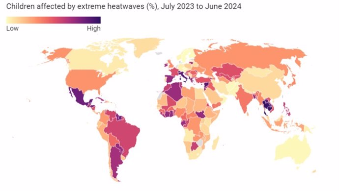 El 72,7% de los niños españoles están expuestos a olas de calor extremas, según Save the Children.