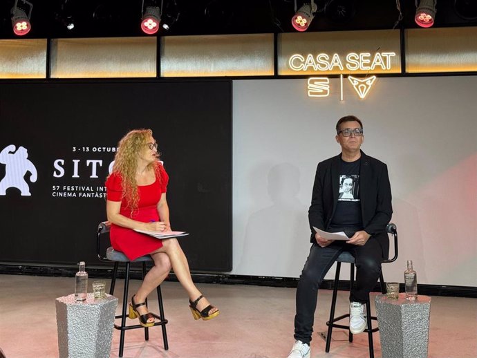 Rueda de prensa de presentación de la programación del Festival de Sitges con la directora de la fundación, Mònica Garcia, y el director artístico, Ángel Sala, este martes en la Casa Seat de Barcelona